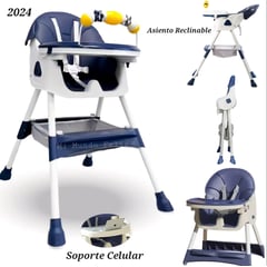 IMPORTADO - Silla de Comer para Bebe Alta y Baja Deluxe Blue 2024