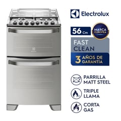 ELECTROLUX - Cocina FS Doble Horno 4 Quemadores Triple Llama 56DXQ