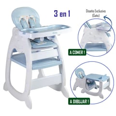 VOYAGE - Silla de Comer Gato 3 en 1 Azul