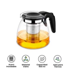 GENERICO - Tetera de Vidrio infusora de Té con Filtro -1. 5 Litros