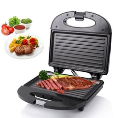 GENERICO - Parrilla Grill Sandwichera y Tostadora Antiadherente 750W