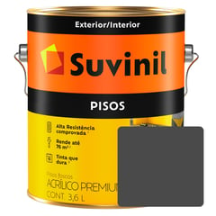 SUVINIL - Pintura Látex Piso Mate Gris Oscuro Lata x 3.6 L