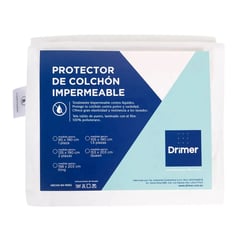 DRIMER - Protector De Colchón Amoldable Impermeable 2 Plazas