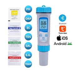 OEM - Medidor de PH 7 en 1 Multiparámetro ORP/EC/TDS/Sal/SG/Temp + Bluetooth