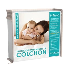 HYPNO HOME - Protector de Colchón Impermeable 2 plazas Amoldable de Bambú