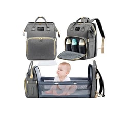 IMPORTADO - Pañalera Mochila Bebe Cambiador Cuna Convertible 3 en 1