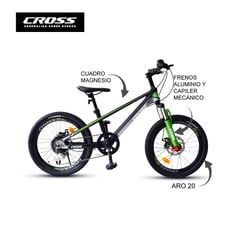 CROSSBIKE - Bicicleta Aro 20 WL 7 Verde