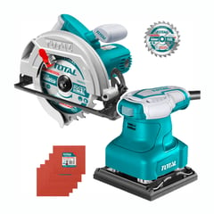 TOTAL TOOLS - COMBO SIERRA CIRCULAR 1400W 185MM LIJADORA ORBITAL 240W DE PALMA