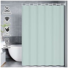 SASHIJA - Cortina de Baño Moderna Impermeable Accesorio para Ducha U11 Verde