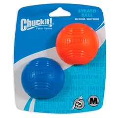 CHUCKIT - Juguete 2 Pelotas Strato de Goma Dudadera Mediano