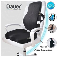 DAUER - Duo Cojines Viscoelástico con Gel incluye LUMBAR y ASIENTO