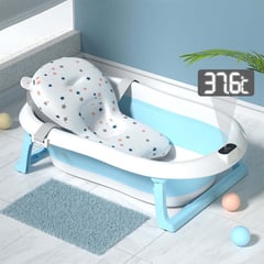 BABYKISS - BAÑERA PARA BEBE PLEGABLE CON TERMOMETRO Y COJIN PREMIUM