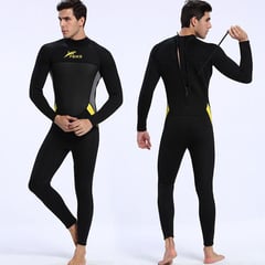 FEIKE - Wetsuit M Neopreno 3mm Negro Amarillo Cierre Espalda