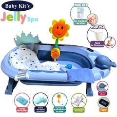 BABY KITS - Tina Bañera Plegable JELLY SPA Con Termómetro Blue 2024