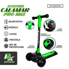 GENERICO - SCOOTER PARA NIÑOS CON BLUETOOTH MUSICAL CON LUCES VERDE