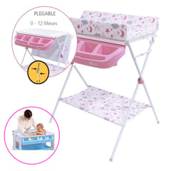 EBABY - Bañera y Cambiador para Bebés Maxi Rosa