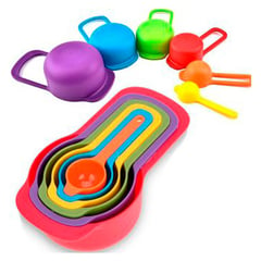 GENERICO - Set de Cucharas y tazas Medidoras Para Repostería Juego de 6Pcs