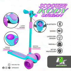 GENERICO - SCOOTER PARA NIÑAS LILA CON LUCES DE 5-15 AÑOS KODI URBAN