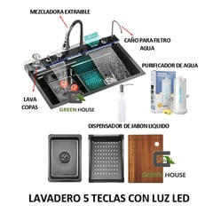 IMPORTADO - LAVADERO MULTIFUNCIONAL DE COCINA CON LUCES 5 TECLAS + MEZCLADORA