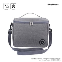 EASY AND HOME - Lonchera Térmica Bolsa Almuerzo Impermeable EasyHome HYC280040 Gris