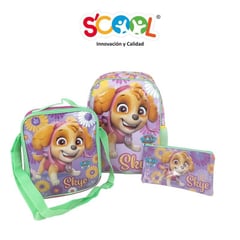 SCOOL - - Set mochila A4 lonchera y cartuchera Paw Patrol