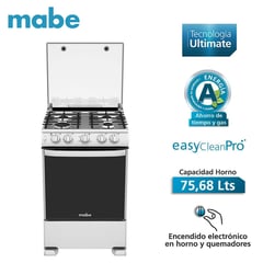 MABE - Cocina a Gas 4H LUZ / ENCENDIDO CME6050CSYX0 - Gris