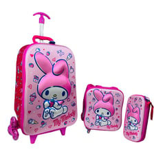 SCOOL - MOCHILA MALETA ESCALADORA CON 6 RUEDAS MY MELODY ROSADO