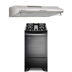 ELECTROLUX - Cocina 4 Quemadores Negro (FE4GP)+ Campana Extractora 60cm (EJSE202TBJS)