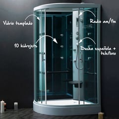 SENSI DACQUA - Cabina de Ducha Redonda 80x120x218cm Blanca