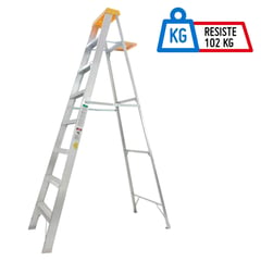 REDLINE - Escalera Tijera de Aluminio de 7 Pasos 102 kg de Uso Profesional