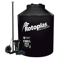 ROTOPLAS - Tanque de Agua 1100L Negro + Accesorios