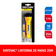 RAYOVAC - Linterna de Mano 18lm + 2 Pilas AA