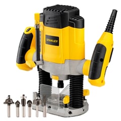 STANLEY - Fresadora Ruteadora Eléctrica 1200 W + 6 Fresas SRR1200