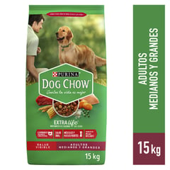 DOG CHOW - Adultos Raza Mediana y Grande Croquetas Perros 15kg
