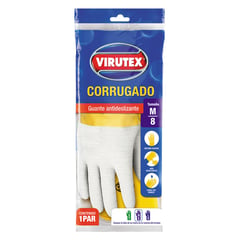 VIRUTEX - Guantes de Látex Corrugado Talla M - Amarillo