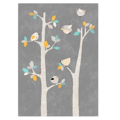 JUST HOME COLLECTION - Alfombra Rectangular Canvas Birds 120x170cm