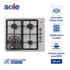 SOLE - Encimera Acero Inoxidable 58 Cm