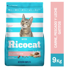 RICOCAT - Cachorros Alimento para Gatos 9kg Pescado/Leche