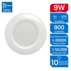 ILUMA - Spot para Empotrar Redondo LED Luz Fría 9W