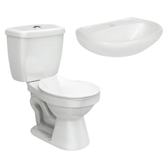 ITALGRIF - Sanitario Aruba con Asiento Blanco + Lavamanos Aruba blanco