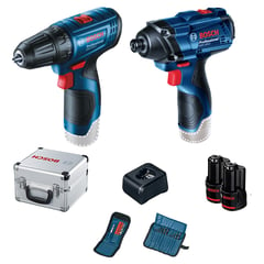 BOSCH - Taladro Atornillador GSR 120-LI + Llave Impacto Bosch GDR 120-LI + 23 Accesorios