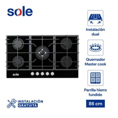 SOLE - Encimera Vidrio Templado 86 Cm