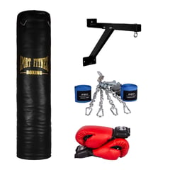 SPORTFITNESS - Set Saco Box Lleno 1.20m con Accesorios