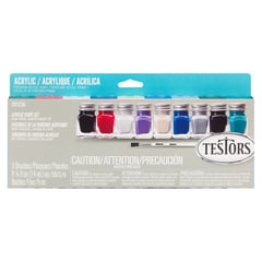 TESTORS - Set de 9 Pinturas Acrílicas Colores Oscuros 1 Pincel