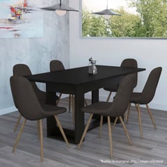 TUHOME - Mesa de Comedor Volterra 160 cm Negro