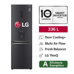 LG - Refrigeradora 336 Lt Bottom Freezer GB37WGT Negro