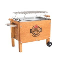 MEAT MASTER - Caja China Chica Galvanizada 52x40x30cm + Parrilla de Varillas Inox