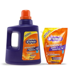 ETERNA - Detergente Líquido Bicarbonato 3L + 1.8L