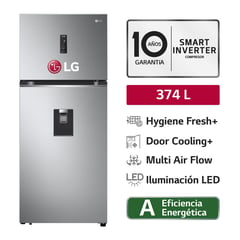 LG - Refrigeradora GT37SGP 374L Door Cooling Top Freezer Plateado