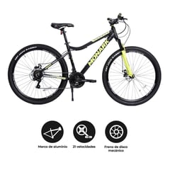 MONARK - Bicicleta Mirage Advanced Aro 27.5" Negro Verde